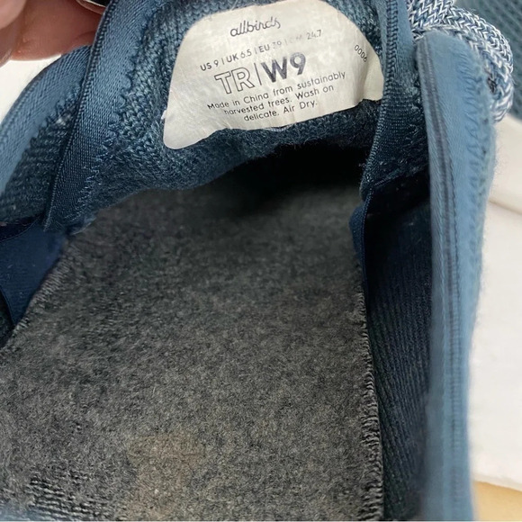 Allbirds Tree Runners Sneakers Blue White Womens 9 Shoes Lightweight Eco Mesh - Picture 13 of 14